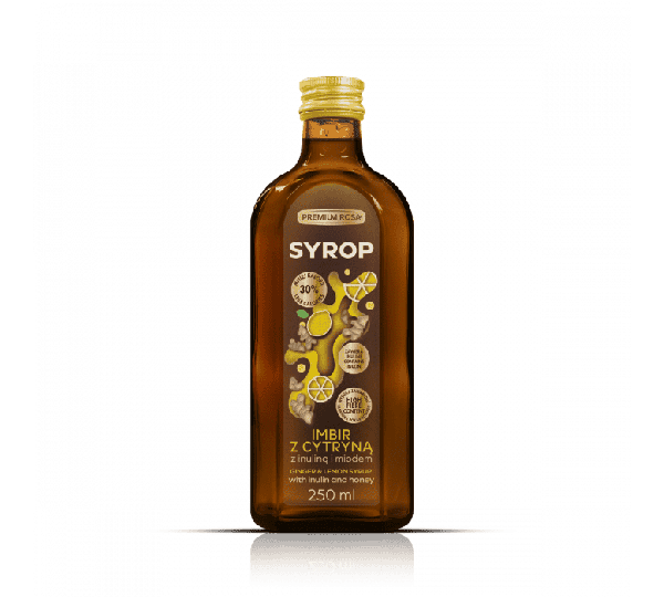 Syrop z imbiru z cytryną z inuliną i miodem