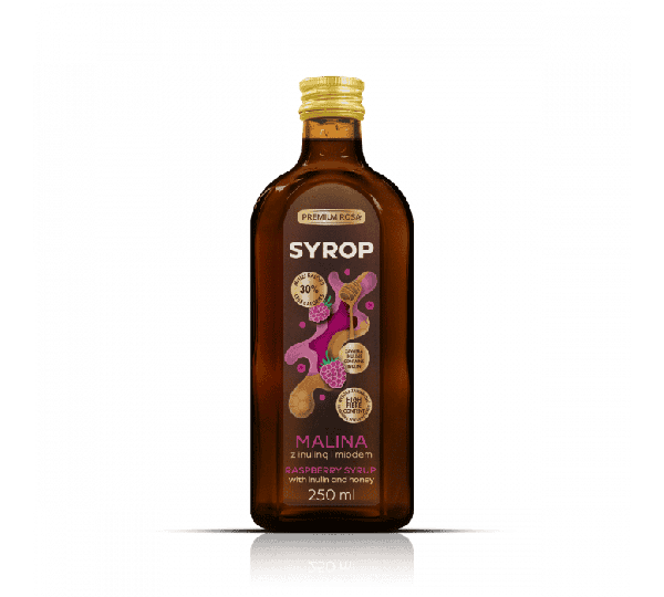 syrop z malin z inuliną i miodem