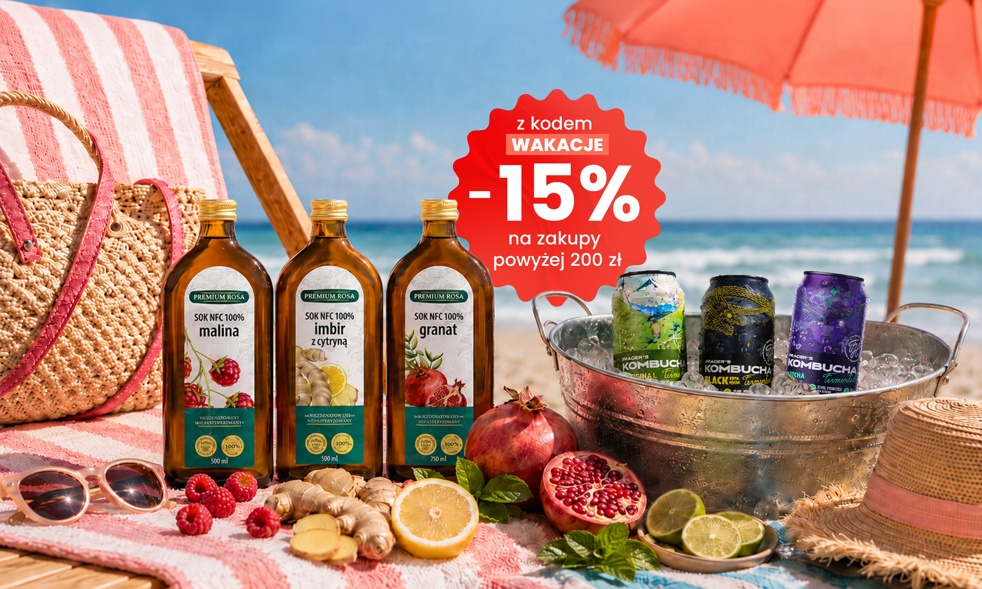 PROMOCJA|-15%* na wszystko<br><span>LATO SMAKUJE LEPIEJ Z RABATEM</span>